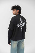 FADED VISION BLACK DOUBLED LAYER LONG SLEEVE