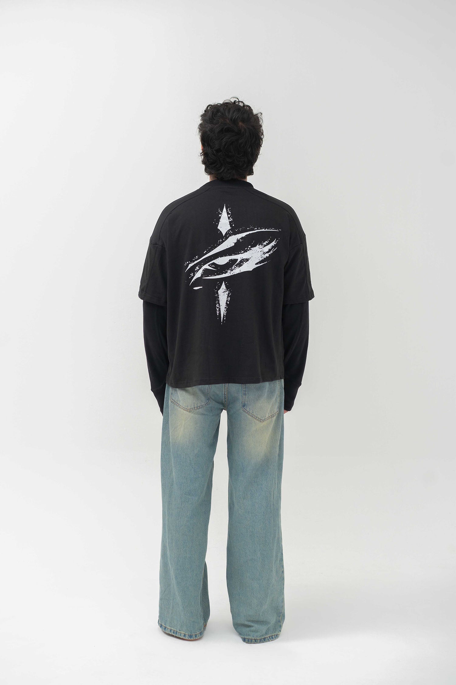 FADED VISION BLACK DOUBLED LAYER LONG SLEEVE